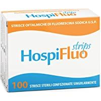 AIESI® Fluoresceína Sódica oftálmicas tiras estériles para prueba de tono ocular HOSPIFLUO STRIPS (Paquete de 100 piezas…